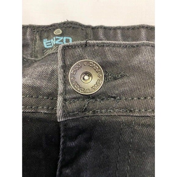 Black Jeans 42 x 29 ENZO 5 pockets Stretch Boot Cut - Picture 10 of 12